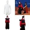 Luxuriöses Jafar Cosplay Robe Umhang Cape Hut Zauberer Outfit für Halloween-Veranstaltungen