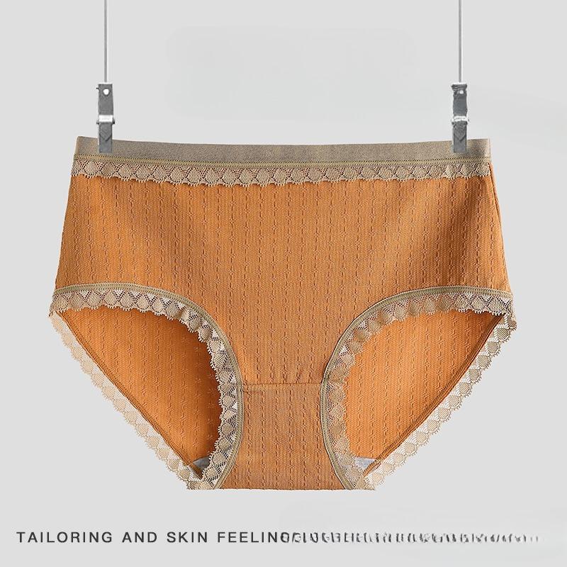 Summer Fashion Women's Pure Cotton Mid High Waist Underwear Comfortable Breathable Sexy Hip Hugging Women's Triangle Panties