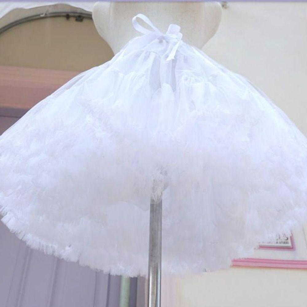 Mesh Lolita Petticoat Multilayer Cosplay Crinoline Underskirt Fashion Petticoats for Wedding  Girls
