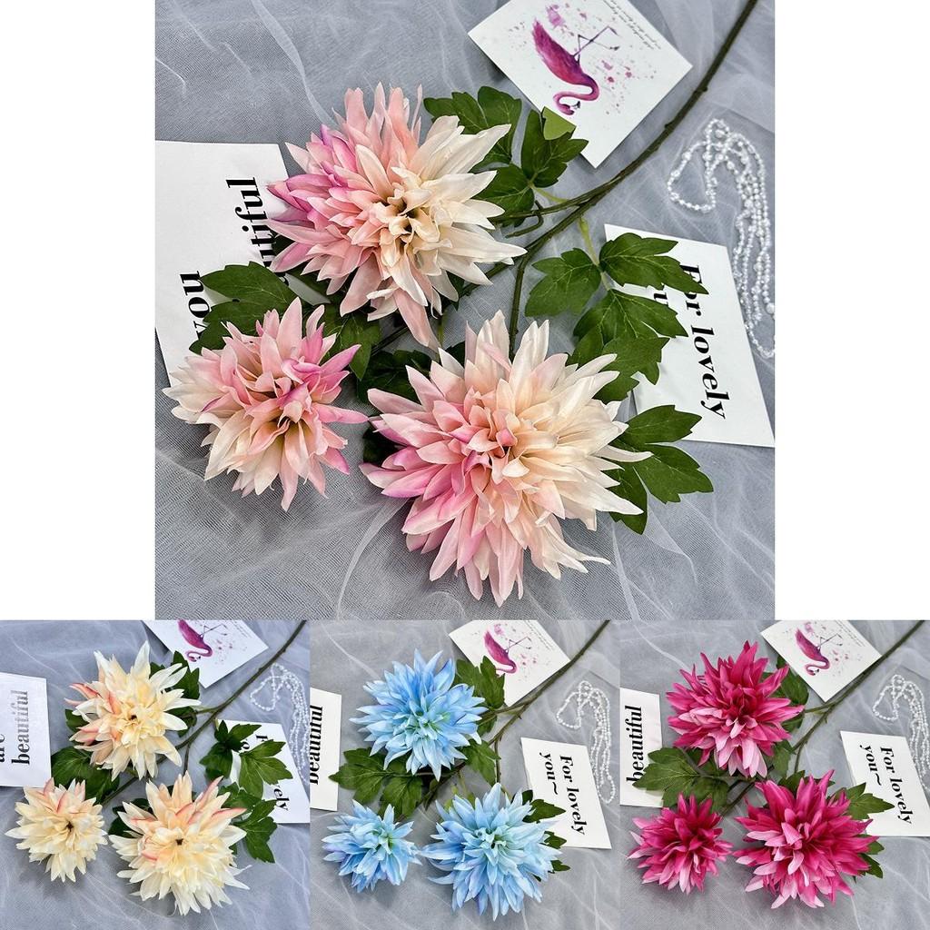 New Simulated Flower Threeheaded Yuanbao Lotus Wedding Scene Decor For Home Party Gift