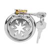 SOURCE Sexy Chastity Lock Gymnastics Lock Stainless Steel Men's Flat Snowflake Chastity Lock Anti-Escape SM
