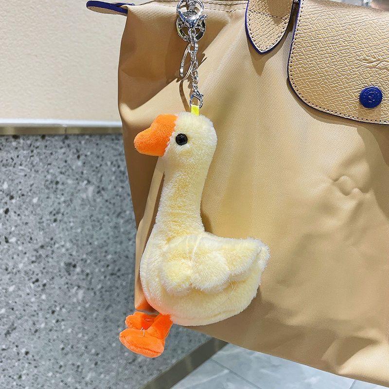 Non-Toxic Soft Plush Duck Keychain Adorable Animal Keyring Bag Purse Accessory Stuffed Cartoon Duckling Bag Charm Gift For Ladies
