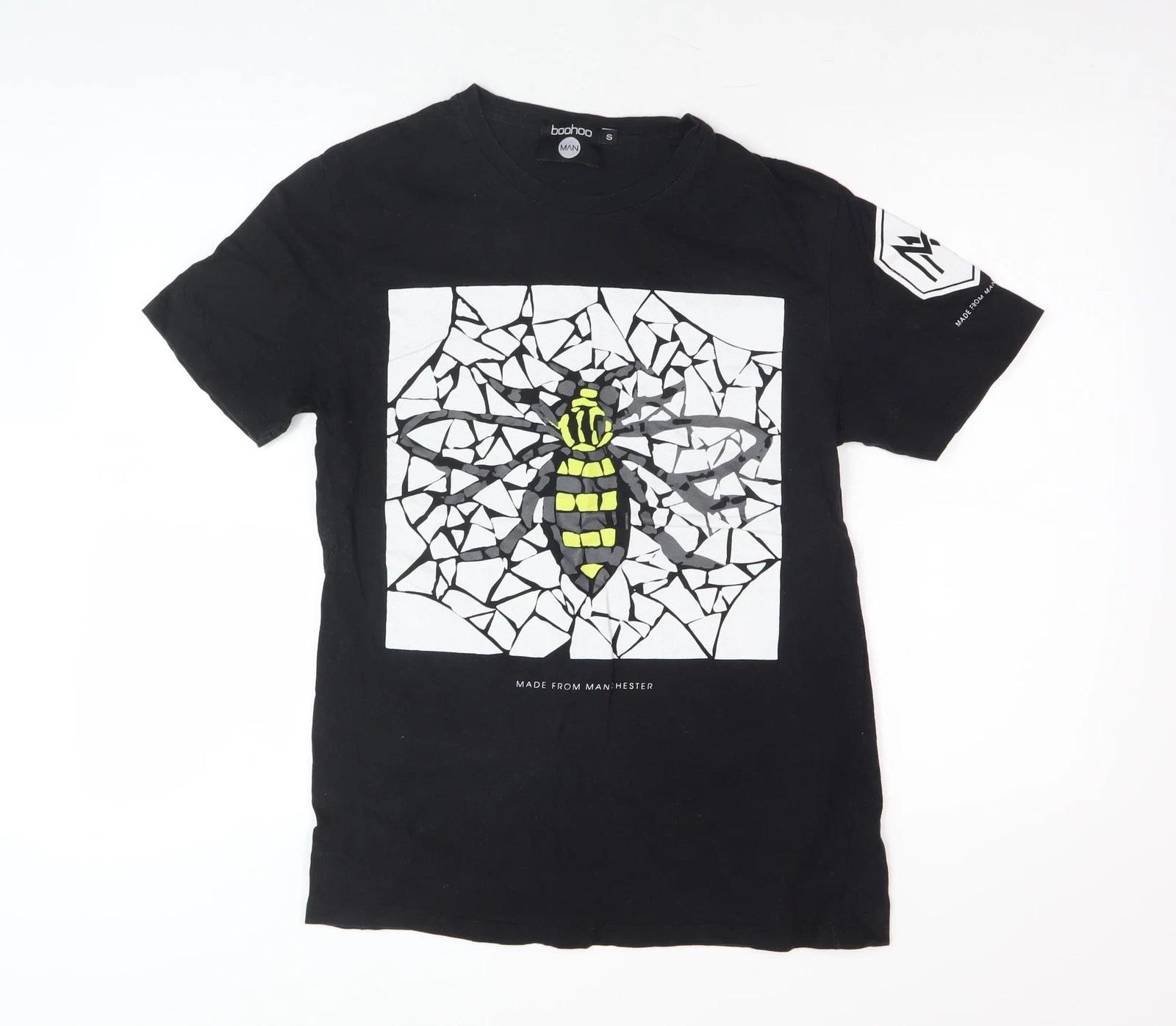 

Boohoo Men Black Bee Graphic T-Shirt - Small S