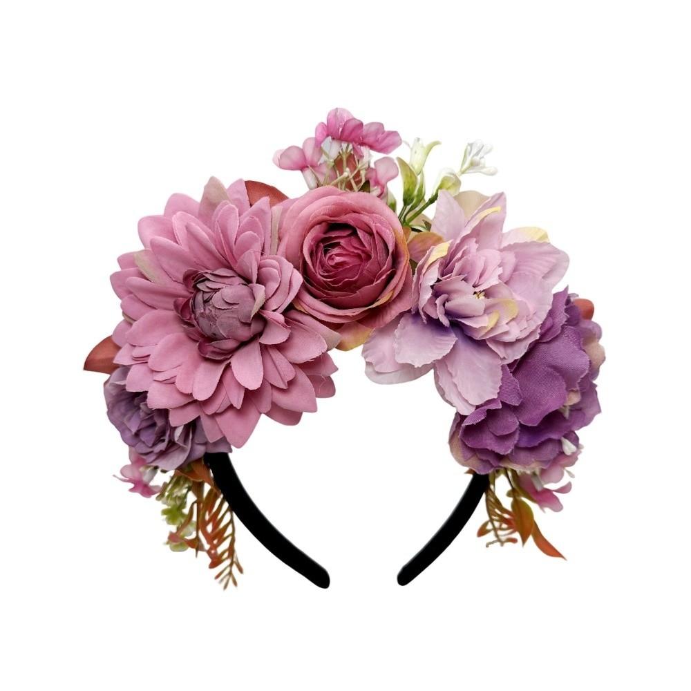 Bandeau Floral en Tissu Doux Couronne de Fleurs pour Photographie de Bal Headpiece en Fleur Tissu Femme