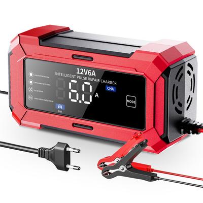 12V6A Car Battery Charger Motorcycle Battery Charger Smart Automatic Battery Charger