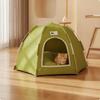 Machine Washable Pet Tent with Mat Breathable Mesh Panels, Sturdy Curved Poles, Hexagonal Bed,
