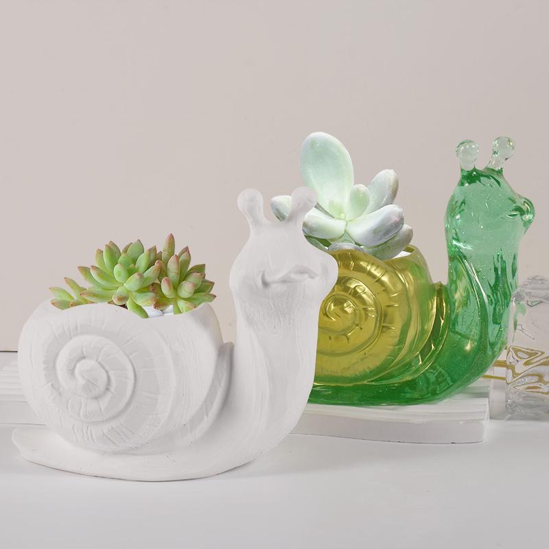 3D Snail Desk Ornament & Flowerpot Silicone Mold