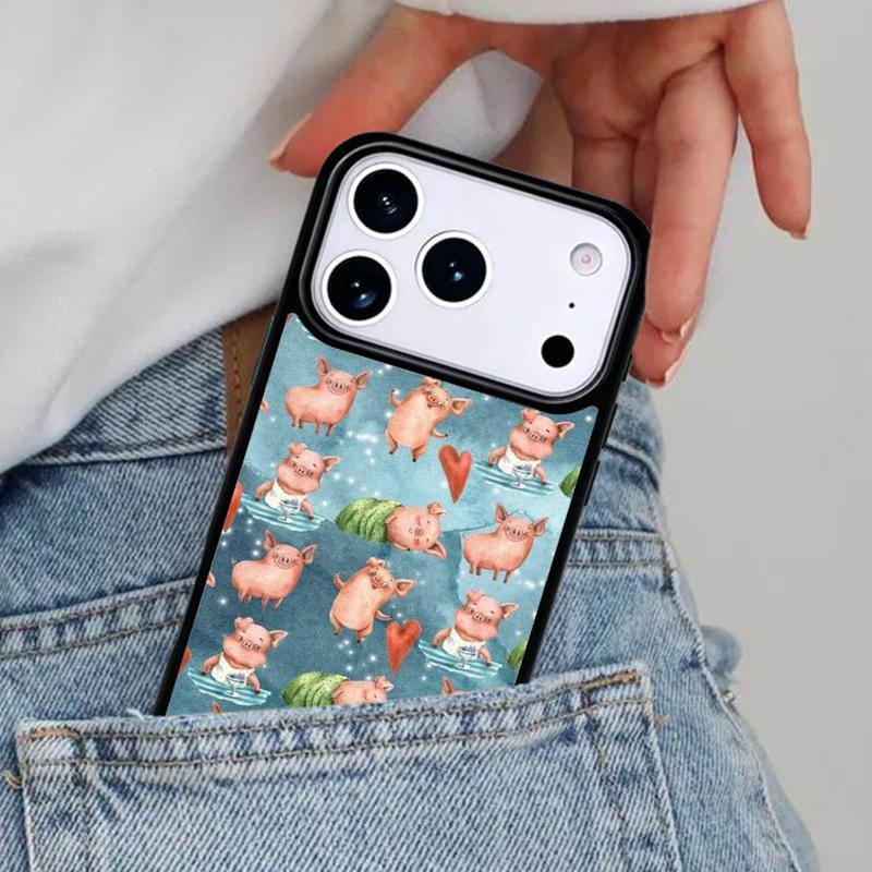 cute pig Phone Case for iPhone 16e 15 14 13 12 17 Pro Max Plus Air 17pro Cover Coque