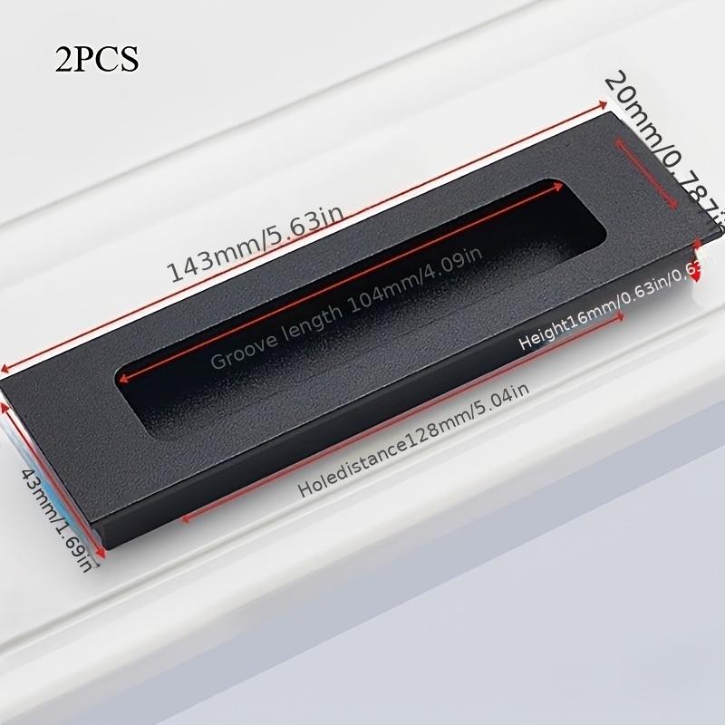 2pcs Recessed Door Handles, 4.37 in Rectangle Sliding Closet Door Handles, Aluminum Alloy Drawer Pulls for Cabinet, Door, Win