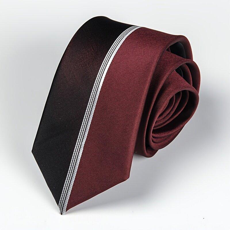 6cm Slim Ties Fashion Business Black Striped Mens Necktie Formal Male Tie