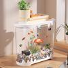 2026 New Fish Tank with Built-in Filter System Small Desktop Transparent Goldfish Bowl Complete Ecosystem Landscape for Beginner