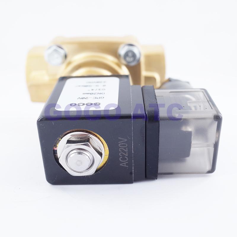 GOGO 50bar 2 Way High Pressure Brass Solenoid Valve For Air Argon Nitrogen 1/2" G3/4" N.C GPE-15/20 Blow Molding Machine Valve