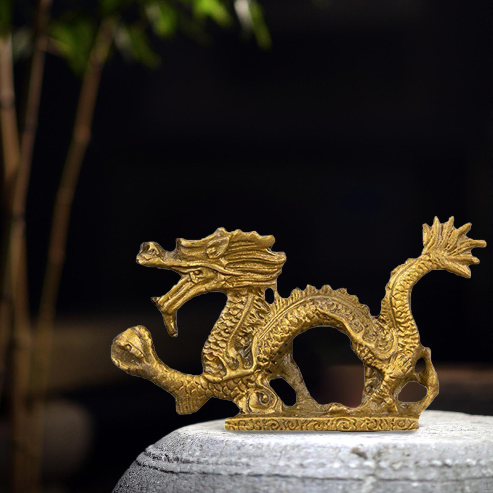 

Латунная фигурка дракона, китайская статуя искусства фэн-шуй для новоселья Four clawed dragon