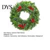 Indoor Outdoor Seasonal Ornament Christmas Garland Wall Sticker, Pine And Cypress Branch Decal with Red Berries & Peel Stick Cones, Xmas Wreath