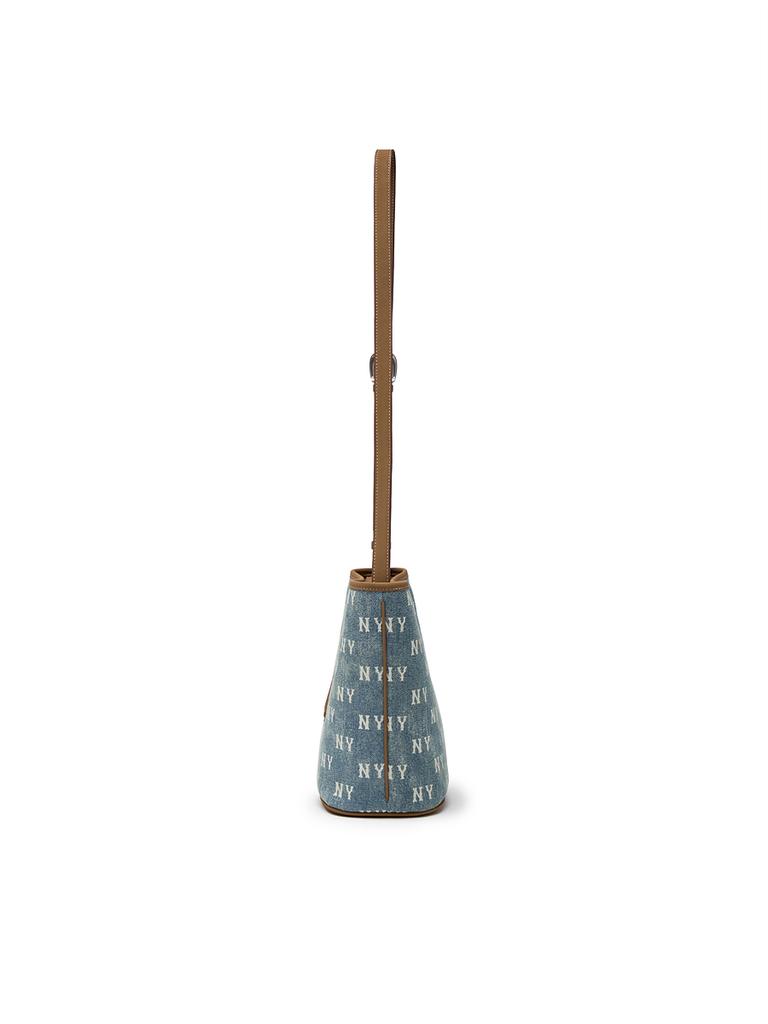 Mlb Classic Monogram Vintage Denim Bucket Bag Ny (L.Blue)
