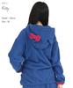 SAZAC Hello Kitty Fleece Long Warm Top Half-Zip Hoodie, Women's, Sleeve, (Navy/L/SAN1858)