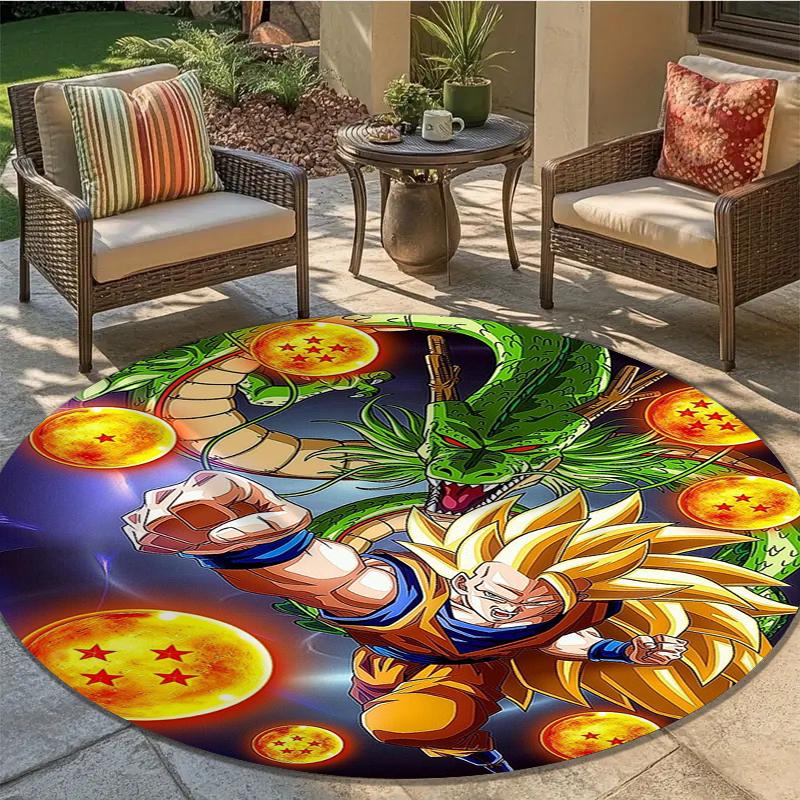 Tappeto Rotondo Dragon Ball, Tappeto per Soggiorno Camera da Letto Divano Sala Giochi Decorazione, Tappetino Antiscivolo 49