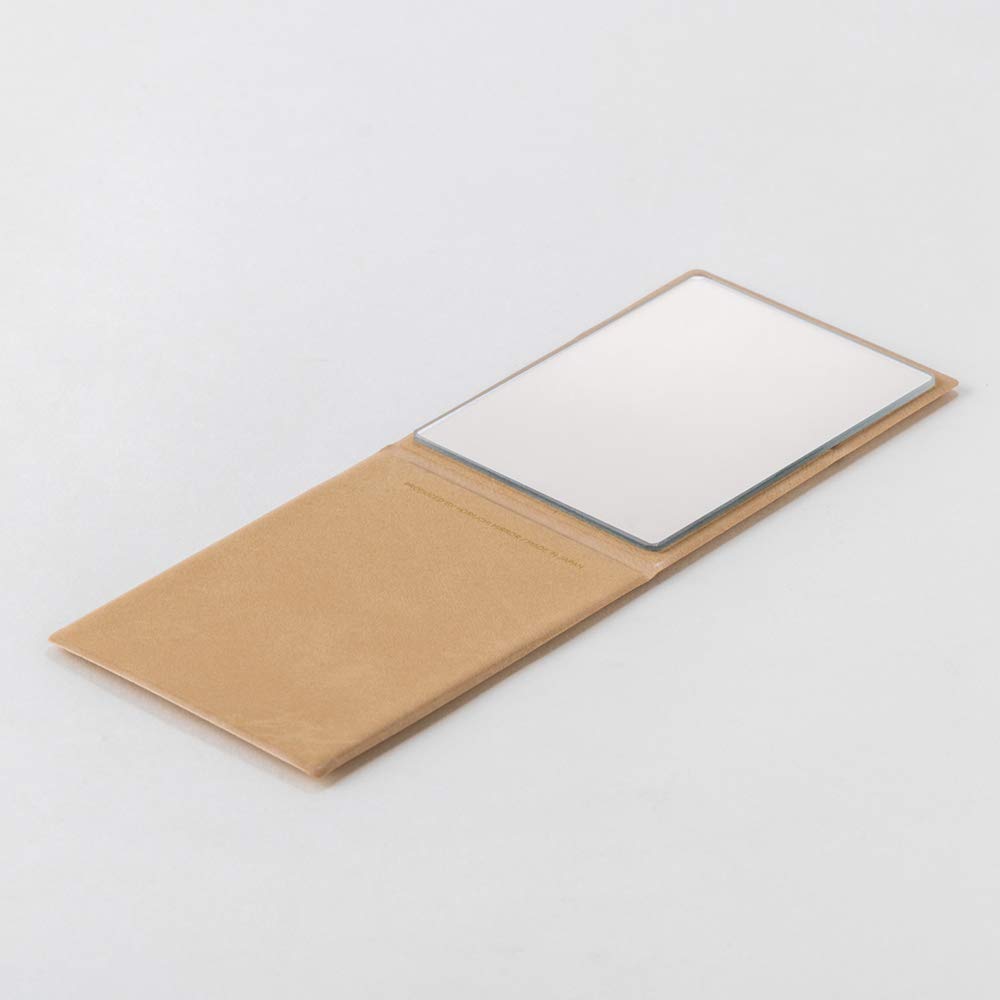 HORIUCHI MIRROR Napure Folding Mirror S Size with Pocket Beige White Day Gift