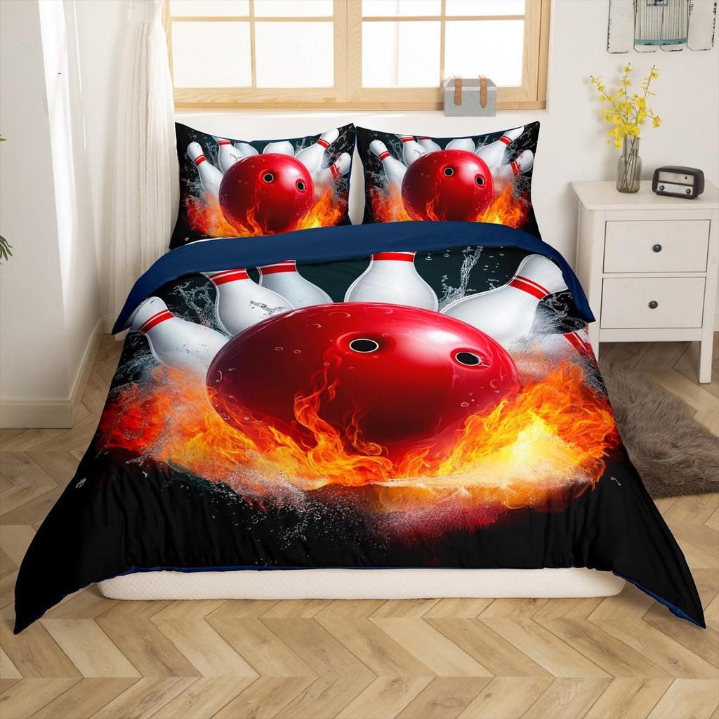 Bowling Pin Ball Lightweight Duvet Cover Sets Bowler Player Unique Gift Idea Twin Full Queen King Size Bedding Bed Sets No Quilt