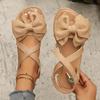 Fashion Women Sandals 2025 New Summer Beach Casual Slippers Fashion Outdoor Bow Tie Flat Shoes  Home Lightweight Sandals Slides Women