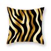 Decorative Throw Pillows Case Polyester Black Gold Geoetric Wave Cushion Cover For Sofa Home Car Bedroom 45X45Cm