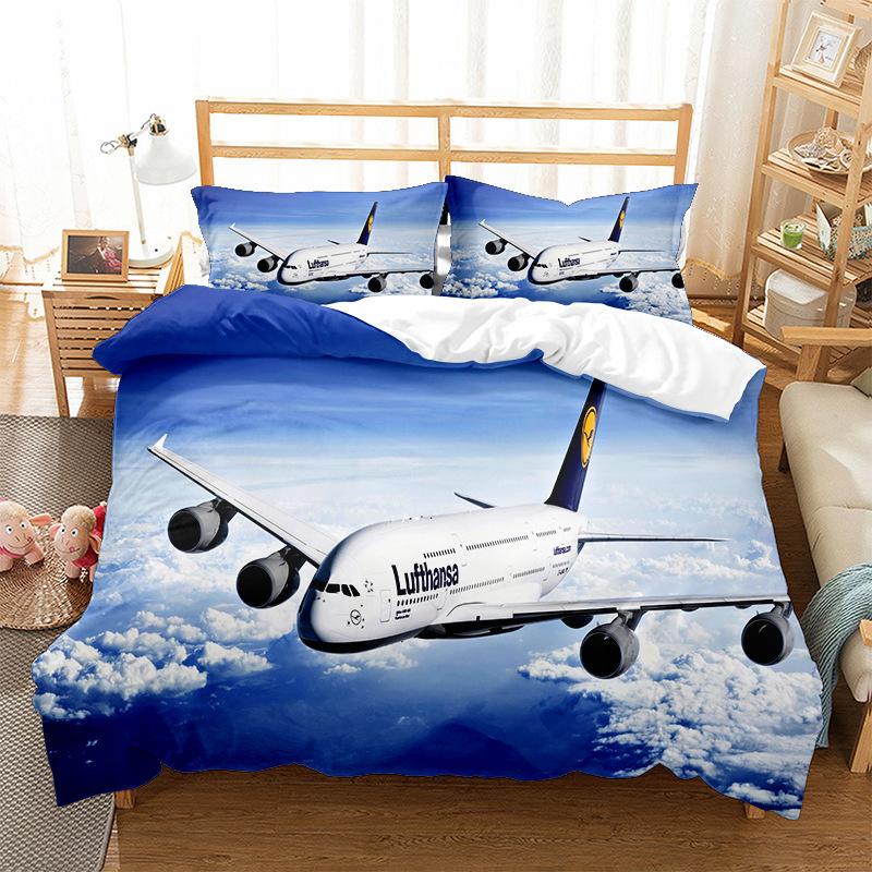 Airplane Fighter Duvet Cover King/Queen Size,flying Fighter Jet Bedding Set For Kids Teens Boys,modern Cool Airplane Quilt Cover