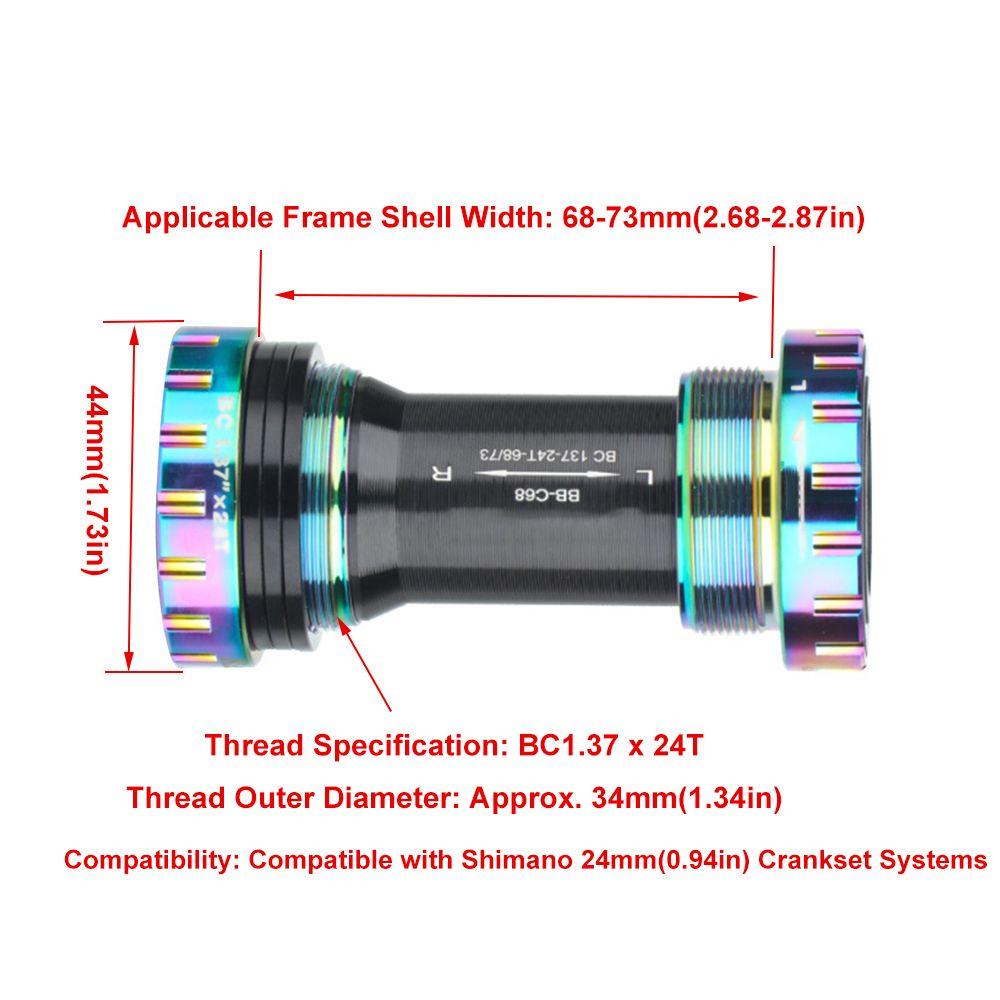 BC1.37 X 24T Thread Threaded Bottom Bracket for Shimano  24mm Cranksets Bottom Bracket Replacement