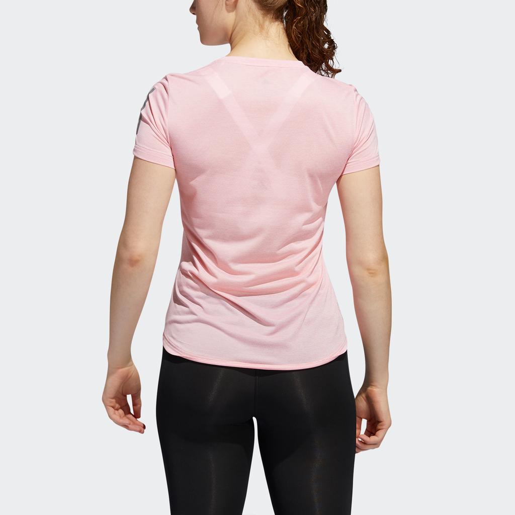 Adidas Own The Run Tee Training Sports Short Sleeve Women Tops Pink FM5813