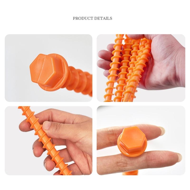 10Pcs Plastic Pegs Ground, Tent Hard Ground Pegs, Screw in Tent Pegs for Camping