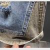 2024 Sommer Herren Luxus Ripped Denim Stitch Shorts