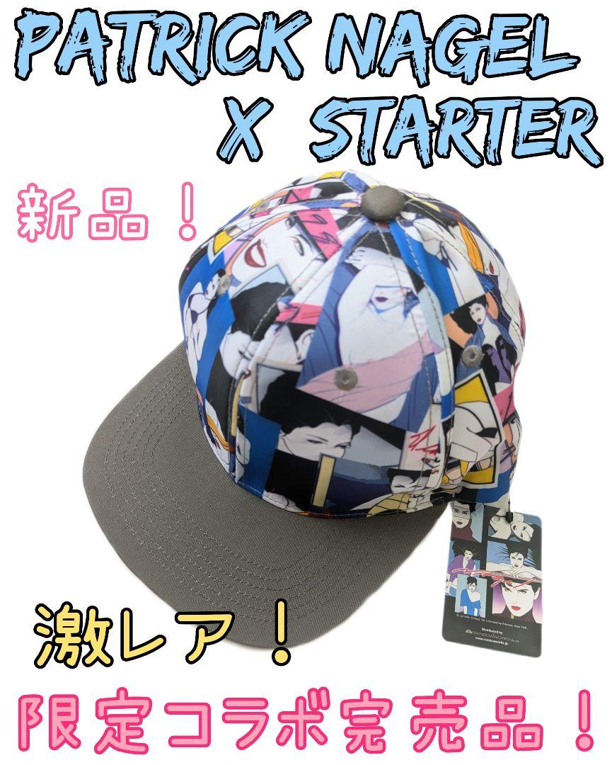

[USED] Extremely rare limited collaboration sold out Patrick Nagel x Starter all-over print cap hat art gray