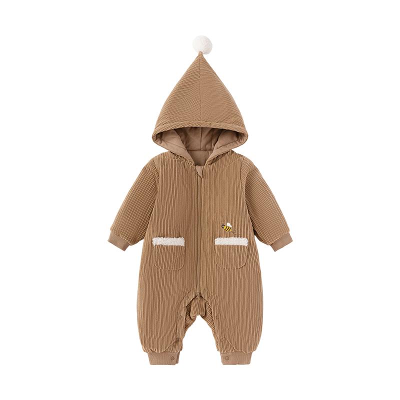 Babylove Winter Corduroy Padded Hooded Romper 73