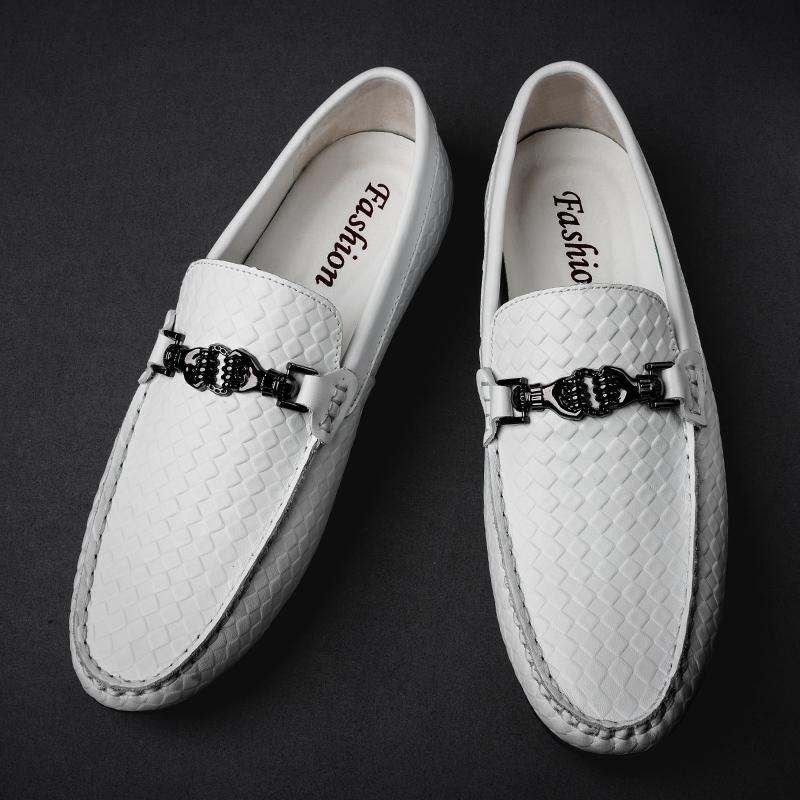 Summer Genuine Leather Mens Loafers Comfortable Flat Casual Shoes Men Breathable Slip-On Soft Driving Shoes Luxury Moccasins Man