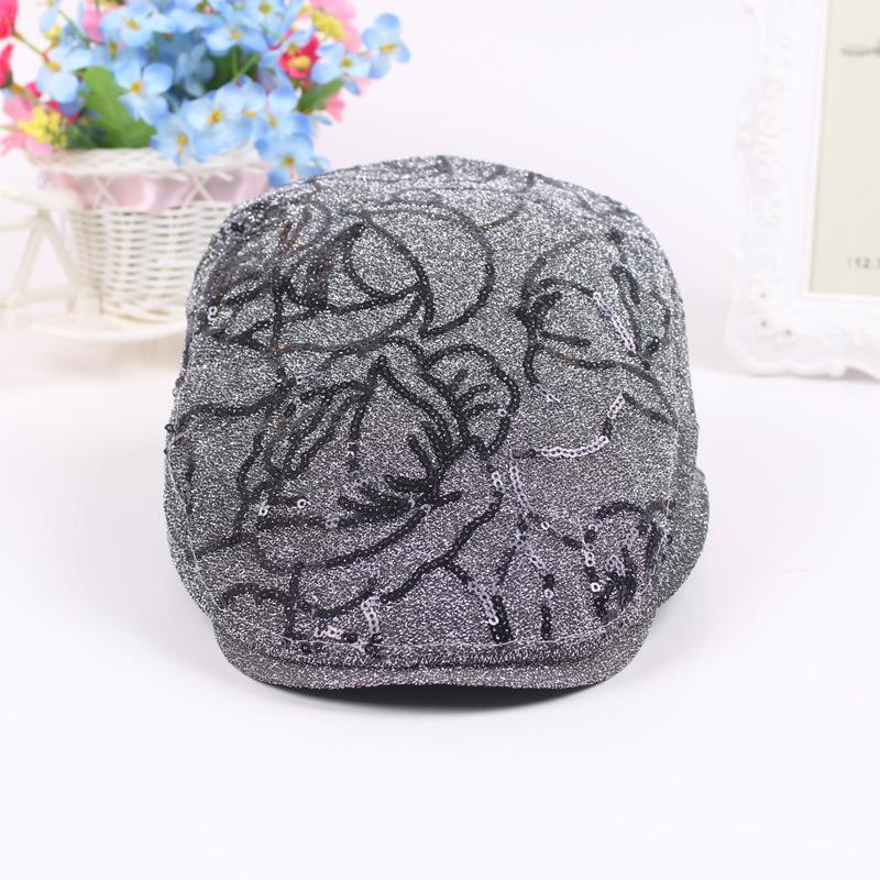 New Hat Ethnic Style Flower Fashion Beret Cap Men'S And Women'S Forward Hat