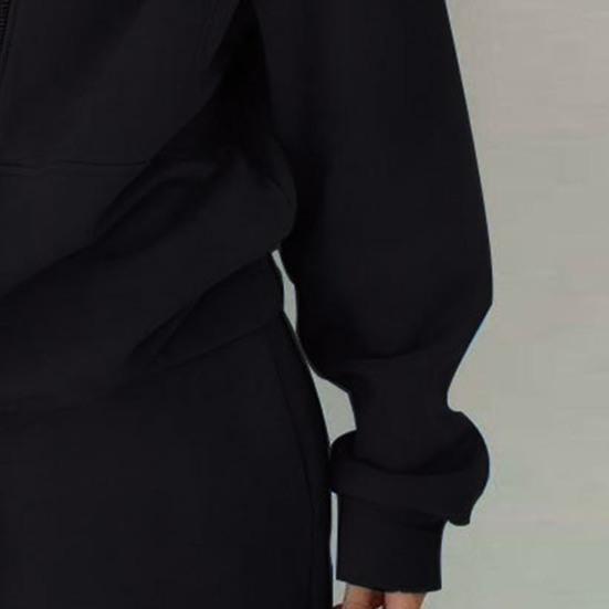 Women 2 Piece Outfits Stand Collar Half Zip Sweatshirts Wide Leg Sweatpant Tracksuit Oversized Sweatsuit Lounge Set