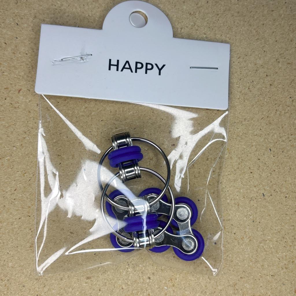 Bike Chain Fidget Toys Set - Six Roller Chain & Key Flippy Chain Novelty Stress Relief Toys for Pressure Relief Autism ADHD ADD
