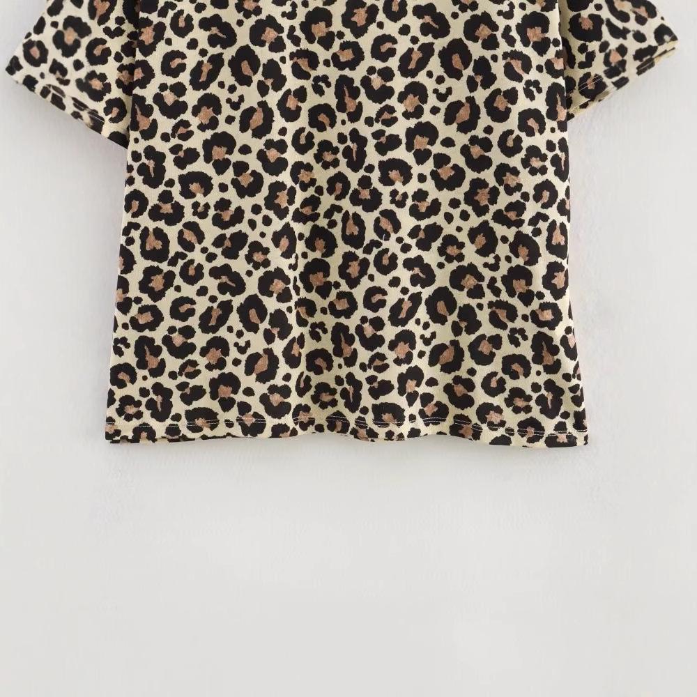 Spring 2025 Women's European & American Style Crew Neck Short Sleeve Print T-Shirt