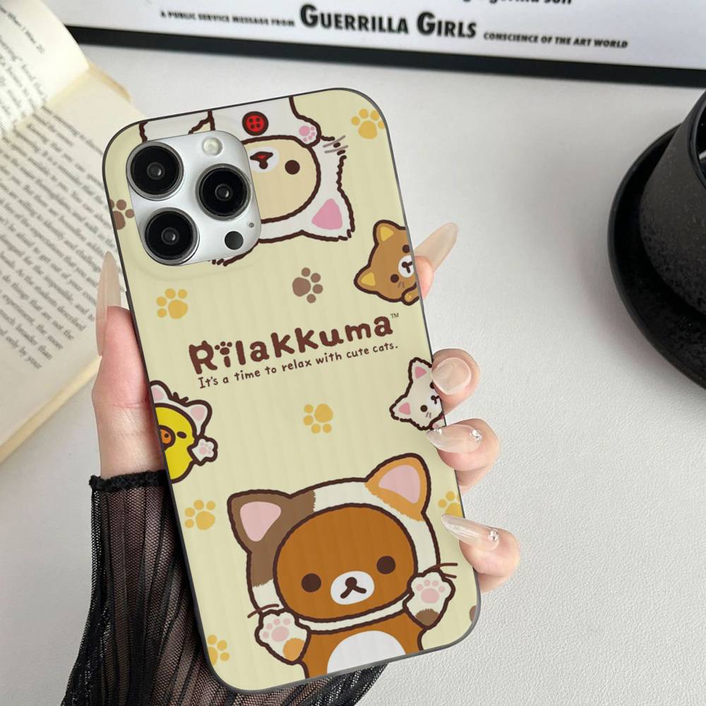 

Anime Cute Cartoon Rilakkuma Movie For IPhone 17 16 15 14 13 12 11 Pro Max Plus Pro Clear Phone Cover Non-Slip Shell iPhone 16