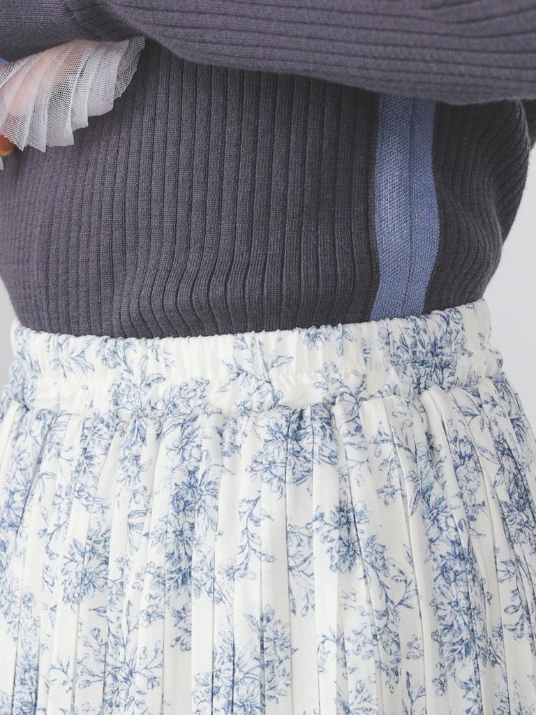 Skirt Toile De Jouy Poppy Pleated Skirt FREE [Beams Heart] Women's OFF_WHT