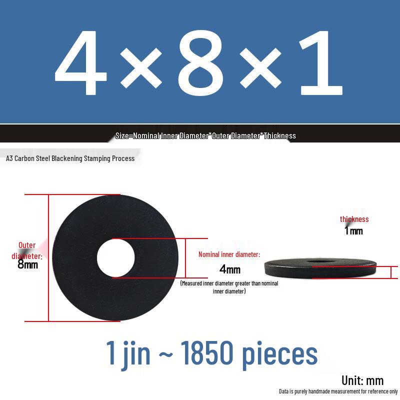 Black Oversized Thickened Round Metal Flat Washer Spacer for Home Use