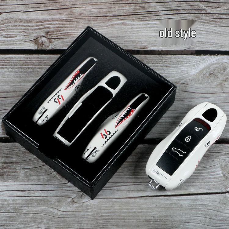 Suitable for Porsche Pink Pig Key Shell New Cayenne, Panamera, MACAN, 718 Car Key Shell & Pendant