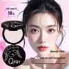 QXQY Soft Velvet Long-Lasting Powder Foundation - Oil Control, Waterproof & Sweatproof, Smudge-Resistant, Brightening Finish (8827)