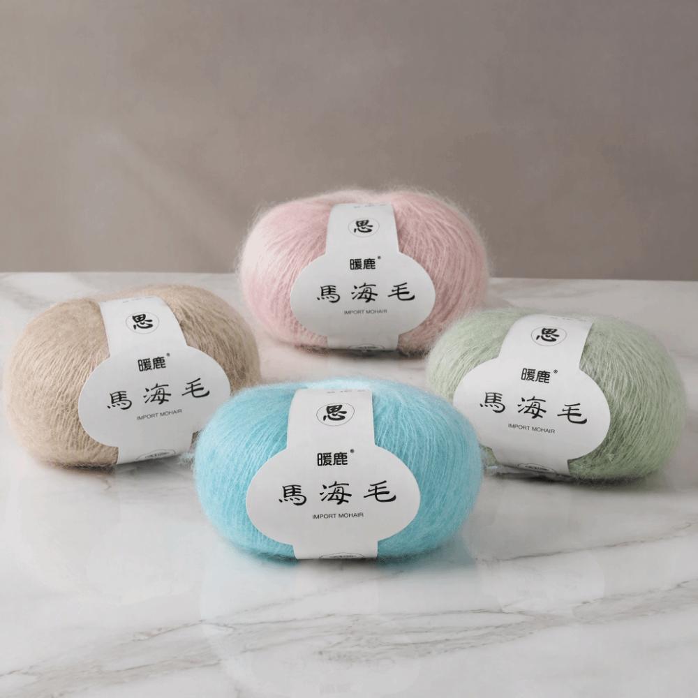 Multi Color Mohair Wool Yarn Long Fiber Hand Knitting Yarn Durable Angora Wool Yarn  For Knitting