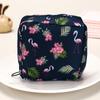 Stylish Black Polyester Tampon Organiser - Portable Large Capacity Cosmetic and Small Item Organiser with Art Print Design