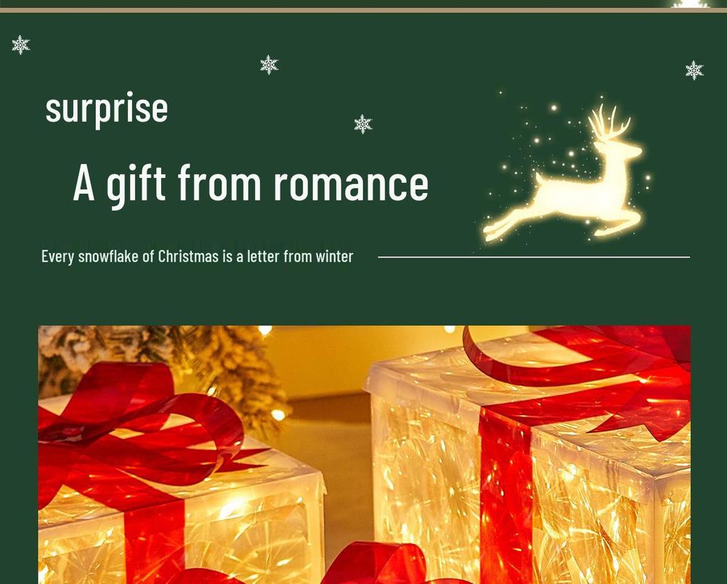 Folding Christmas Gift Box Set: Three-Piece Party & Festival Decoration