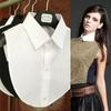 Women's Solid Colour Black White Vertical Small Flip Collar Versatile Shirt Jumper Jumper Fashion Lace False Collar Four Seasons