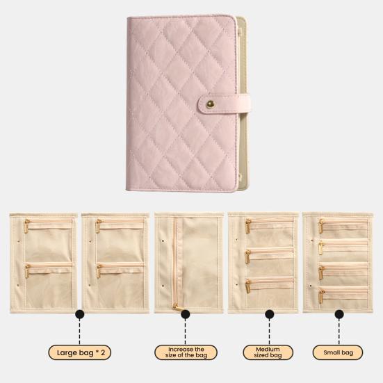 Jewelry Storage Book Set, PU Leather Travel Organizer, with 5 Removable Soft Velvet Pages Design, Jewelry Pouch for Necklaces Rings Earrings