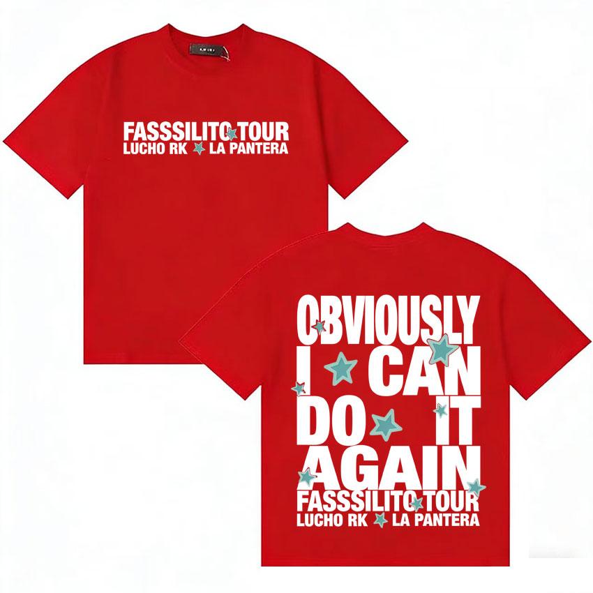 

Rapper Lucho Rk La Pantera Album Letters Print Short Sleeve Unisexs High Quality Summer Pop Casual Tshrit Oversized Comfort Tshrits S