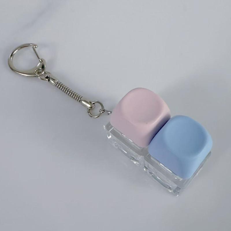 LED Mechanical Keyboard Button Clicker Keychain Click Switch Portable Office Stress Toy
