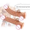 Pénis Mâle Augmentation Manches Longues Silicone Sexe Épaississement Extension Préservatif Vibration Verrouillage Anneau Fin Manches à Pointes Amusantes